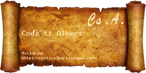 Csóti Albert névjegykártya
