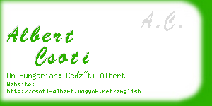 albert csoti business card